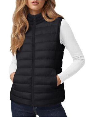 Women's Quilted Puffer Vest Lightweight Sleeveless Puffy Zip-Up